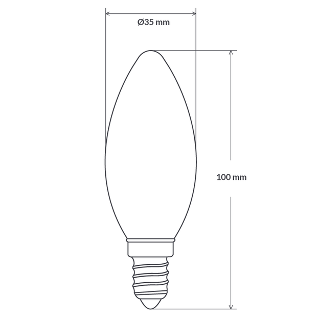 4w E12 LED Candle Cool White Dimmable