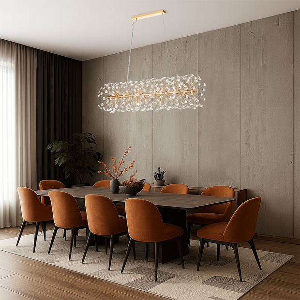 Lerida 12lt G9 Rectangle Pendant Gold