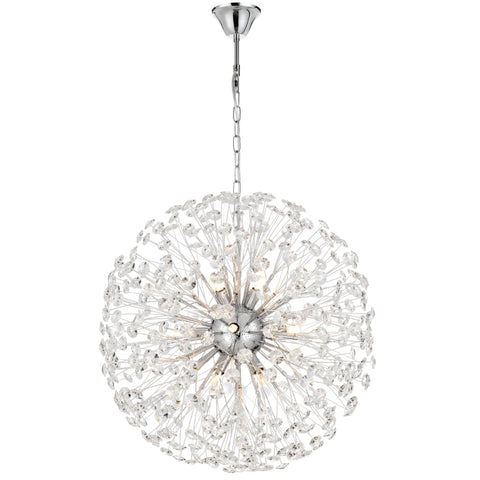 Lerida 12lt Pendant Chrome with Clear