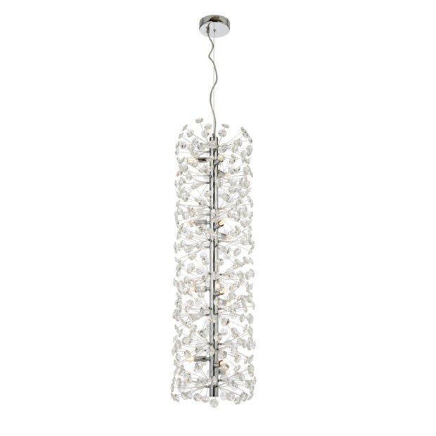 Lerida 12 Light Vertical Chrome & Clear Pendant