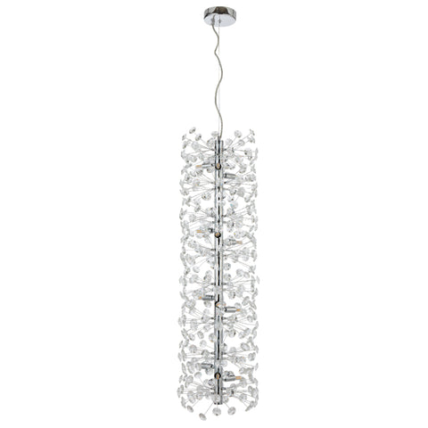 Lerida 12 Light Vertical Chrome & Clear Pendant