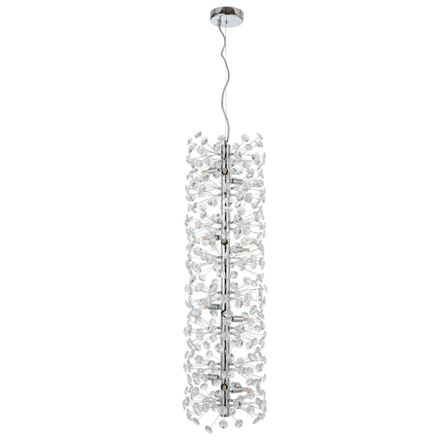 Lerida 12 Light Vertical Chrome & Clear Pendant