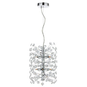 Lerida 6 Light Vertical Chrome & Clear Pendant