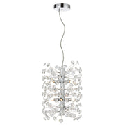 Lerida 6 Light Vertical Chrome & Clear Pendant