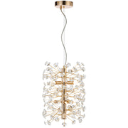 Lerida 6 Light Vertical Gold & Clear Pendant