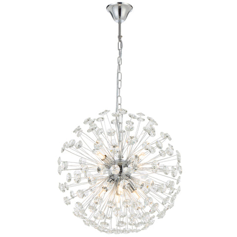 Lerida 8lt Pendant Chrome with Clear