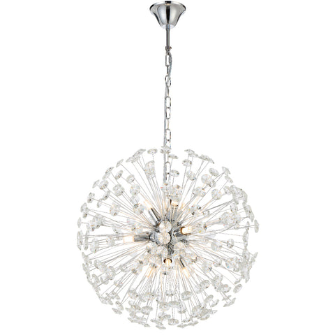 Lerida 9lt Pendant Chrome with Clear