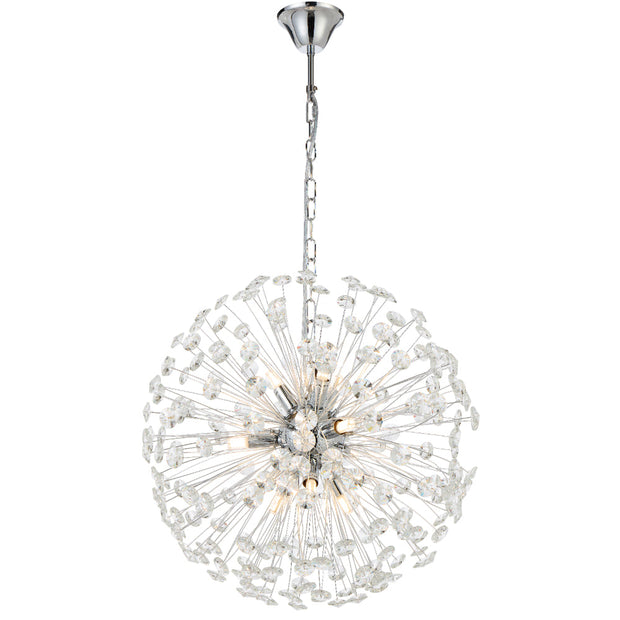 Lerida 9lt Pendant Chrome with Clear