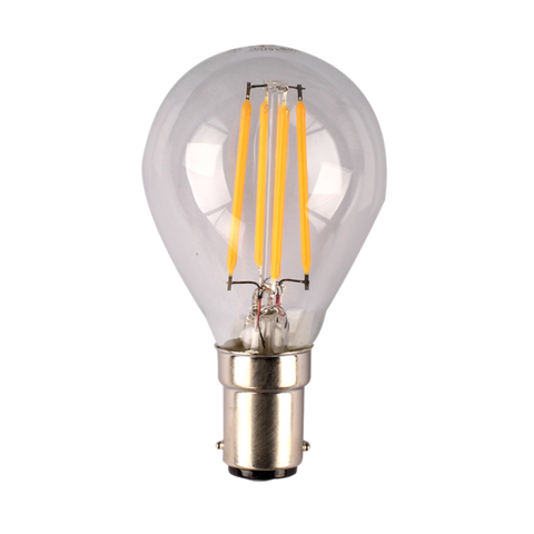 4w Dimmable Small Bayonet Screw (SBC) LED Warm White Fancy Round Clear Filament
