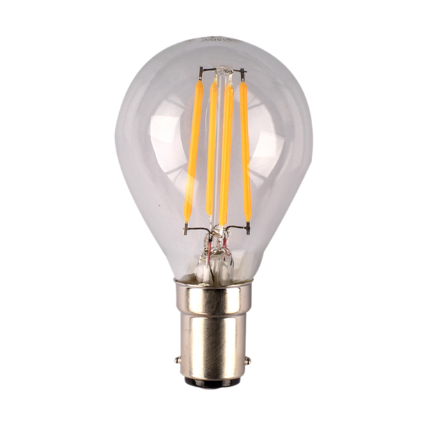 4w Dimmable Small Bayonet Screw (SBC) LED Warm White Fancy Round Clear Filament