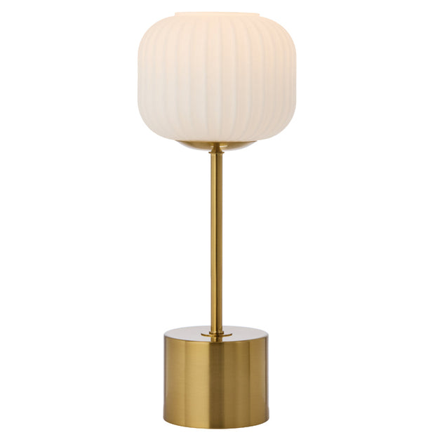 Liam Touch Table Lamp Antique Gold with Opal