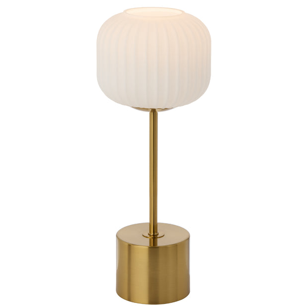 Liam Touch Table Lamp Antique Gold with Opal