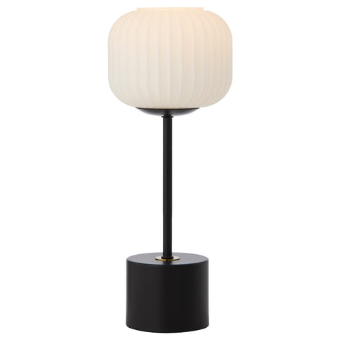 Liam Touch Table Lamp Black with Opal