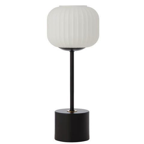 Liam Touch Table Lamp Black with Opal