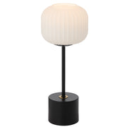 Liam Touch Table Lamp Black with Opal