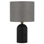 Livia Table Lamp Black Travertine, Antique Brass and Grey