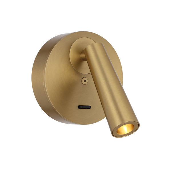 LODAN 3w LED 3000K Brass Interior Wall Light with Switch