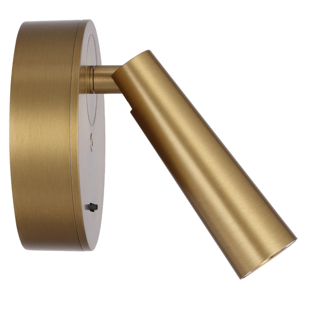 LODAN 3w LED 3000K Brass Interior Wall Light with Switch