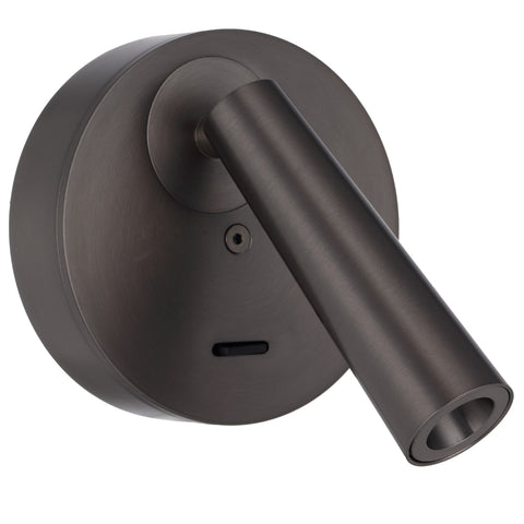 LODAN 3w LED 3000K Gunmetal Interior Wall Light with Switch