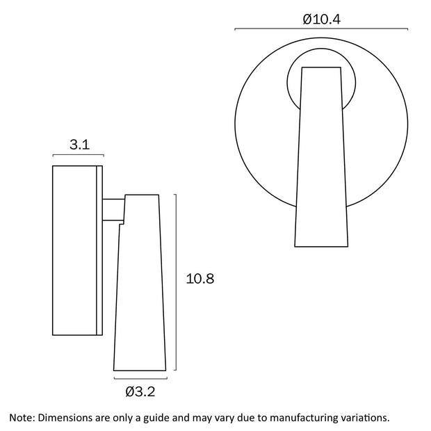 LODAN 3w LED 3000K Brass Interior Wall Light with Switch