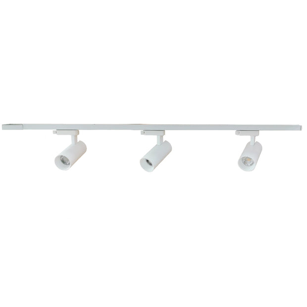 Logik 55 1m Track with 3 x 12W CCT LED Heads Single Phase 3 Wire White