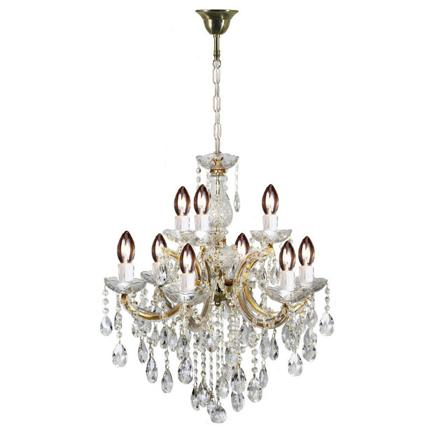 Zurich 9 Light Gold Crystal Chandelier