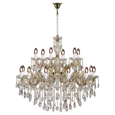 Zurich 18 Light Gold Crystal Chandelier