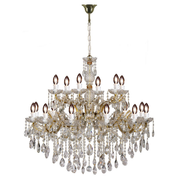Zurich 18 Light Gold Crystal Chandelier