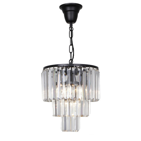 Celestial 4 Light 3 Tier Pendant Black