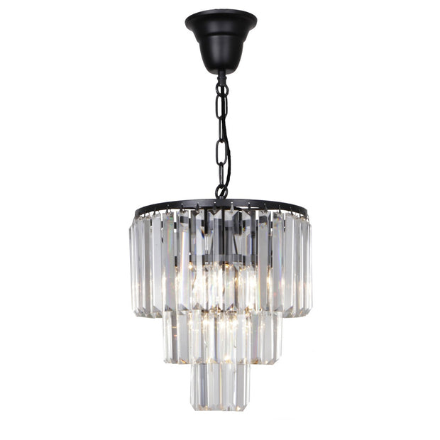 Celestial 4 Light 3 Tier Pendant Black