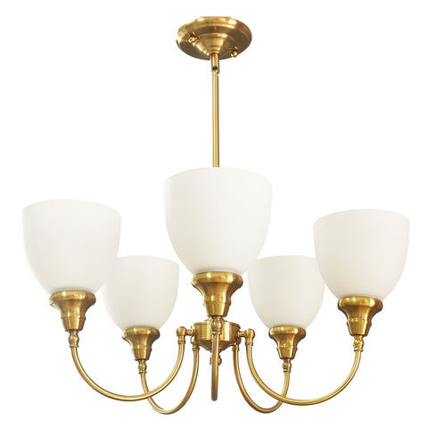 Benson Upwards 5 Light Pendant Satin Brass