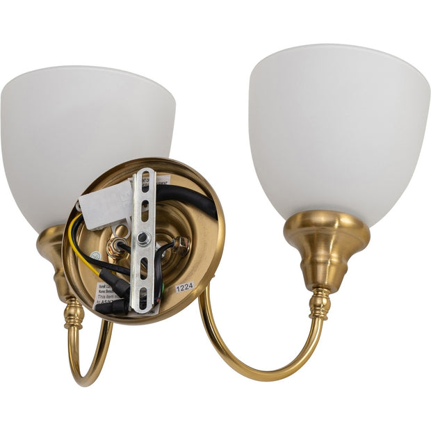 Benson 2 Light Wall Bracket Satin Brass