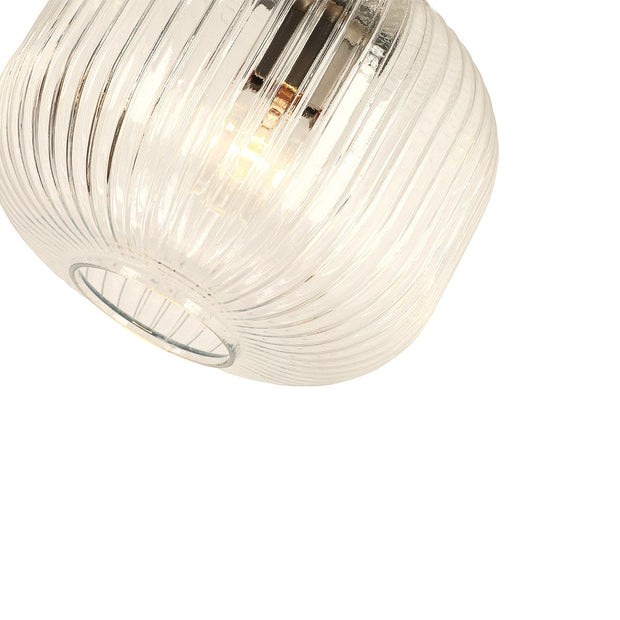 Main Pendant White Cord Brushed Nickel