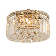 Rotondo Small 30cm Flush 3 Light Crystal Glass Satin Brass