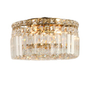 Rotondo Small 30cm Flush 3 Light Crystal Glass Satin Brass