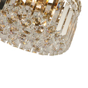 Rotondo Small 30cm Flush 3 Light Crystal Glass Satin Brass