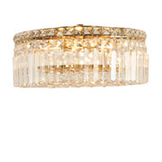 Rotondo Medium 40cm Flush 5 Light Crystal Glass Satin Brass