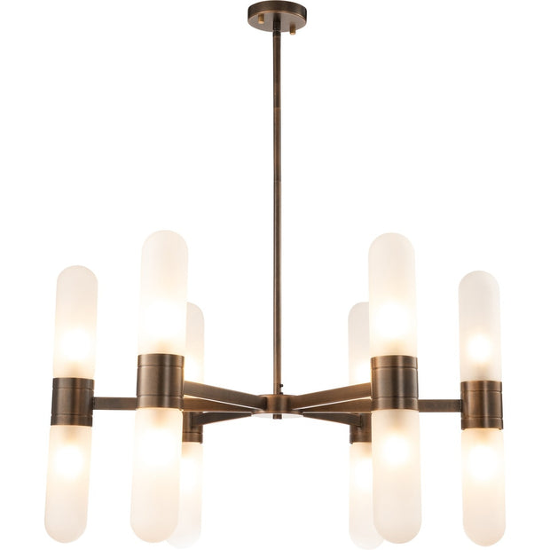 Hepburn 12 Light 6 Arm Pendant Antique Brass