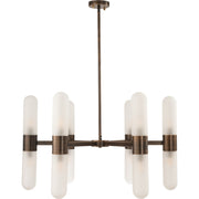 Hepburn 12 Light 6 Arm Pendant Antique Brass