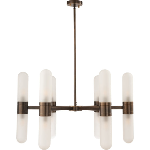 Hepburn 12 Light 6 Arm Pendant Antique Brass
