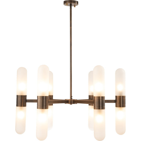 Hepburn 12 Light 6 Arm Pendant Antique Brass