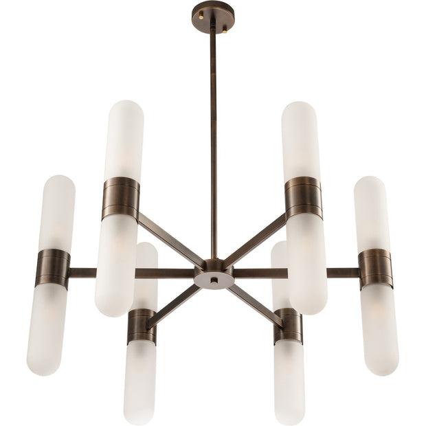 Hepburn 12 Light 6 Arm Pendant Antique Brass