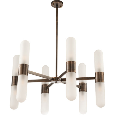 Hepburn 12 Light 6 Arm Pendant Antique Brass