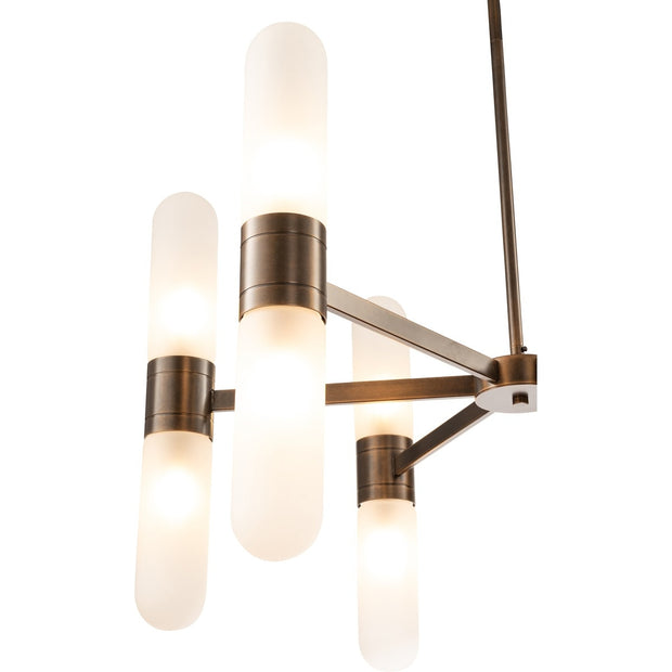 Hepburn 12 Light 6 Arm Pendant Antique Brass