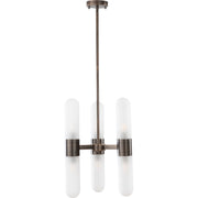 Hepburn 6 Light 3 Arm Pendant Antique Brass