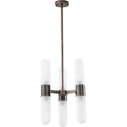 Hepburn 6 Light 3 Arm Pendant Antique Brass