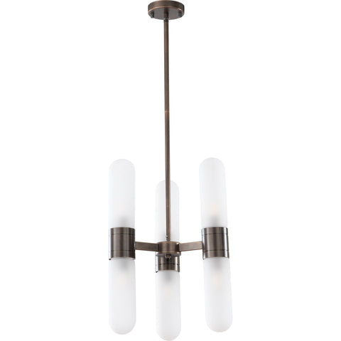 Hepburn 6 Light 3 Arm Pendant Antique Brass