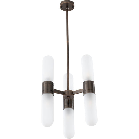 Hepburn 6 Light 3 Arm Pendant Antique Brass