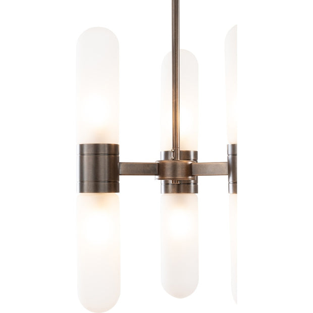 Hepburn 6 Light 3 Arm Pendant Antique Brass