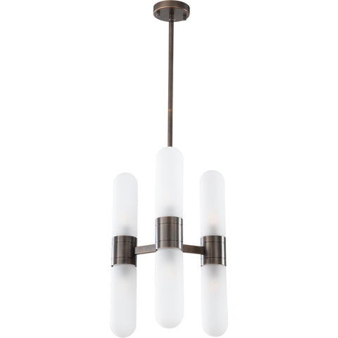 Hepburn 6 Light 3 Arm Pendant Antique Brass